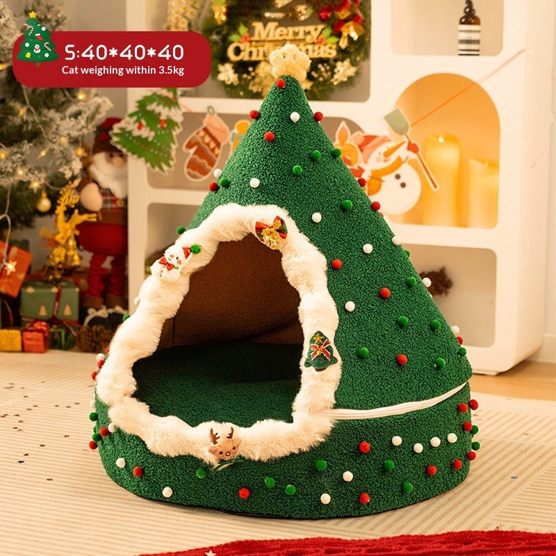 Plush Christmas Cat Nest