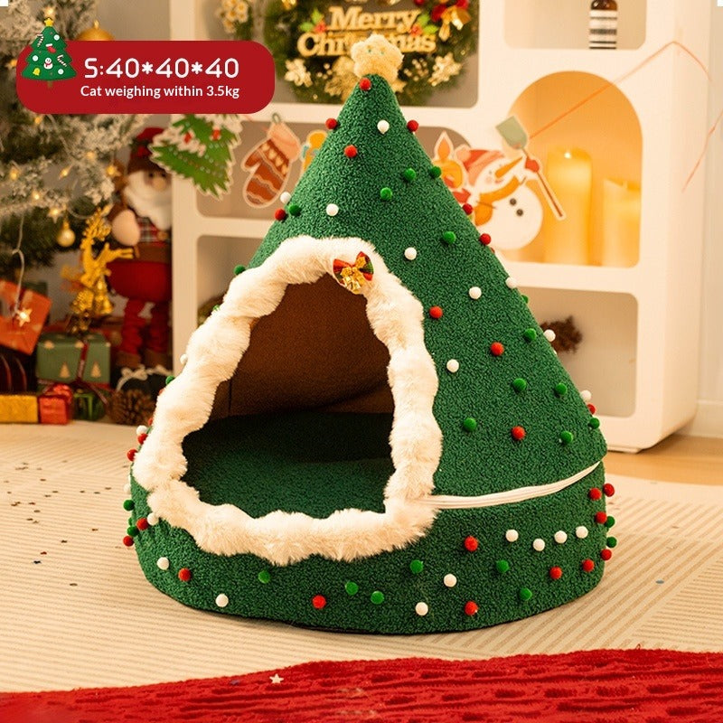 Plush Christmas Cat Nest