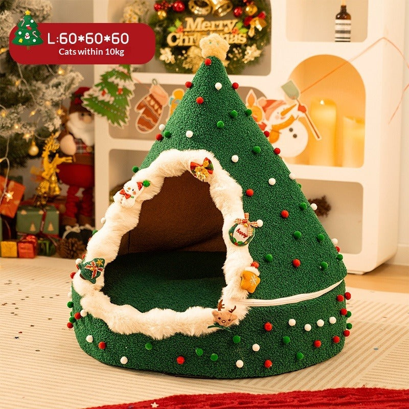 Plush Christmas Cat Nest
